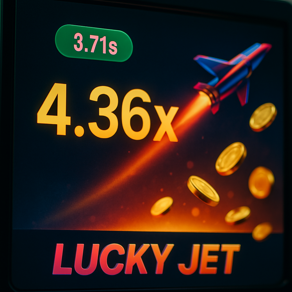 A visually engaging digital interface of a crash game featuring a timer and jet